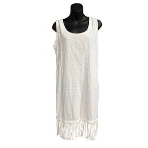 Vintage White Cotton Fringe Cover Up